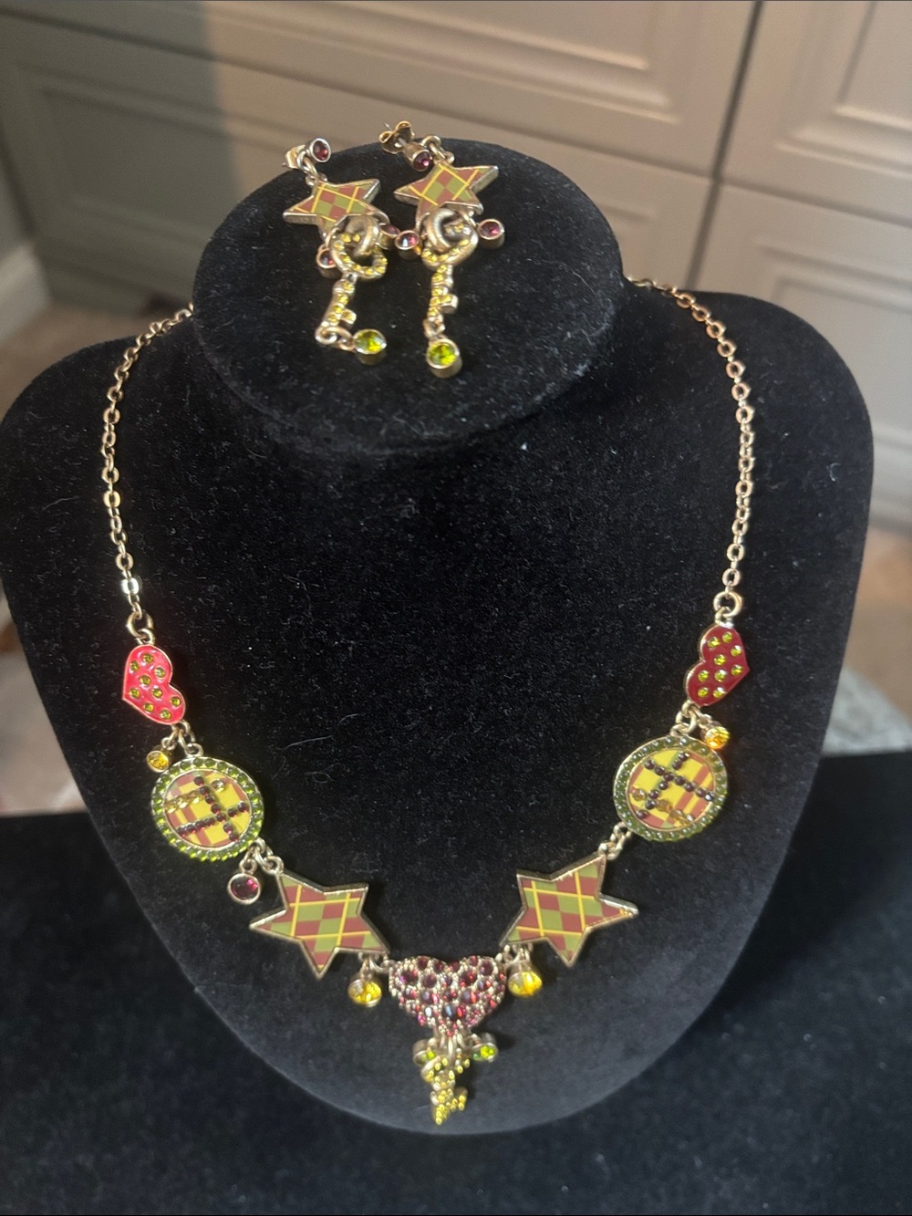 Pilgrim Danish Design goldtone necklace with stars, hearts, keys